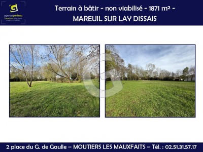 TERRAIN A BATIR NON VIABILISÉ - 1871 M² - A VENDRE - MAREUIL SUR LAY