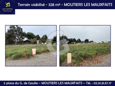 TERRAIN VIABILISE - 328 M² - A VENDRE - MOUTIERS LES MAUXFAITS