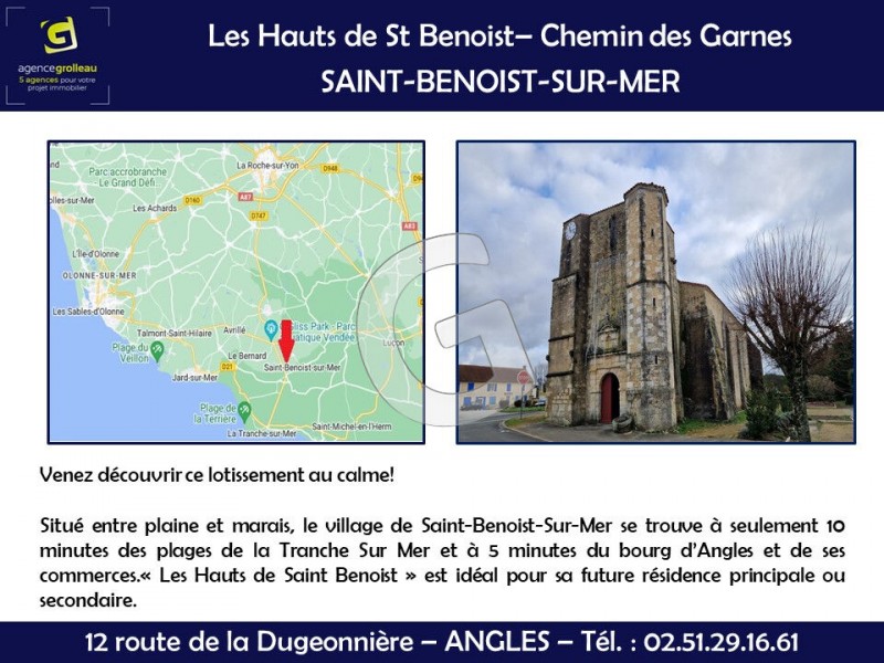 vente Terrain Saint-Benoist-sur-Mer 557 m²