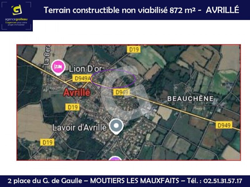 vente Terrain Avrillé 872 m²