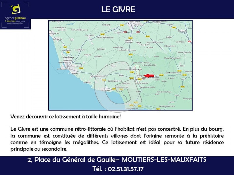 vente Terrain Le Givre 970 m²