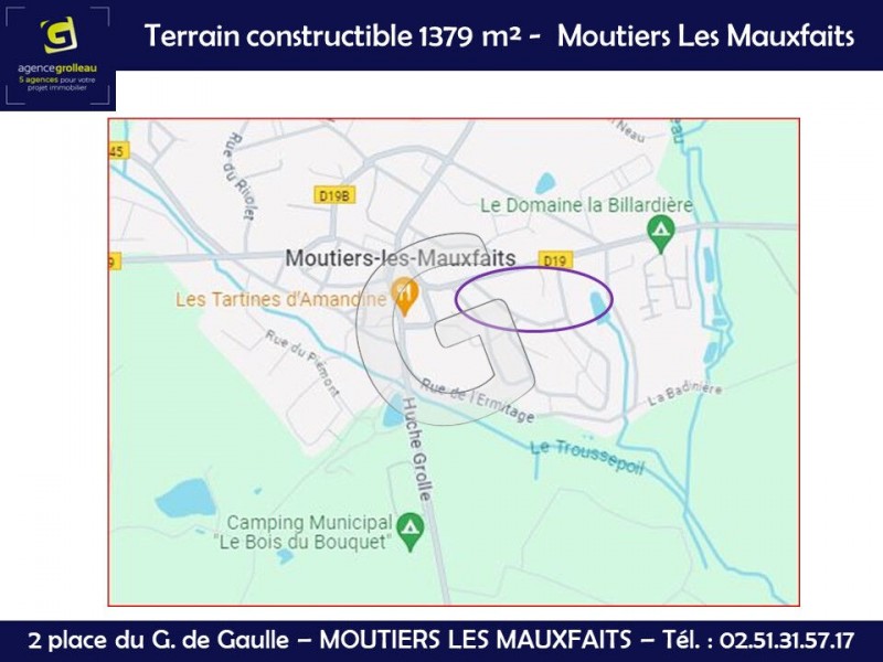 vente Terrain Moutiers-les-Mauxfaits 1379 m²